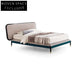 Italian Luxury Stainless Steel King Size Fabric Upholstered Modern Bed