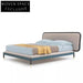 Italian Luxury Stainless Steel King Size Fabric Upholstered Modern Bed