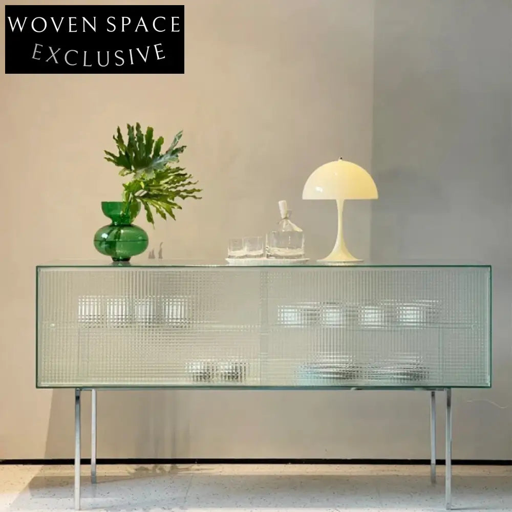 Italian Luxury Tempered Glass Sideboard Storage Cabinet for Modern Living Spaces