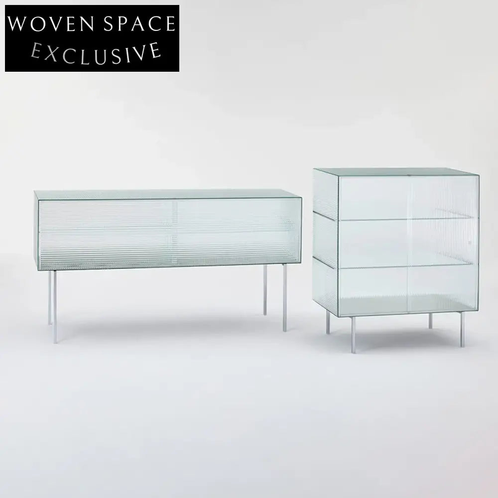 Italian Luxury Tempered Glass Sideboard Storage Cabinet for Modern Living Spaces