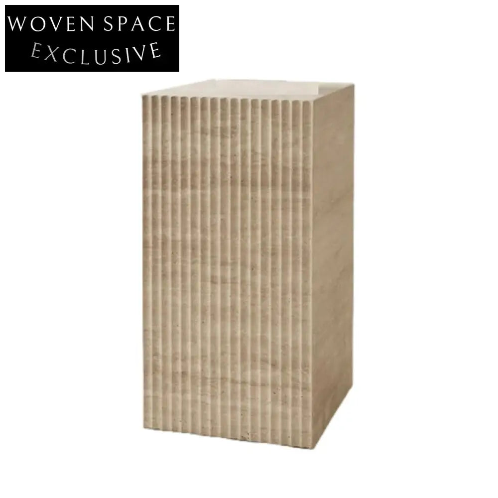 Italian Luxury Travertine Marble Square High Side Coffee Table