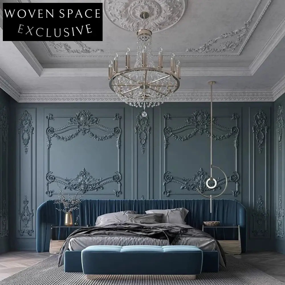 Italian Luxury Upholstered King Size Velvet Fabric Double Bedroom Bed