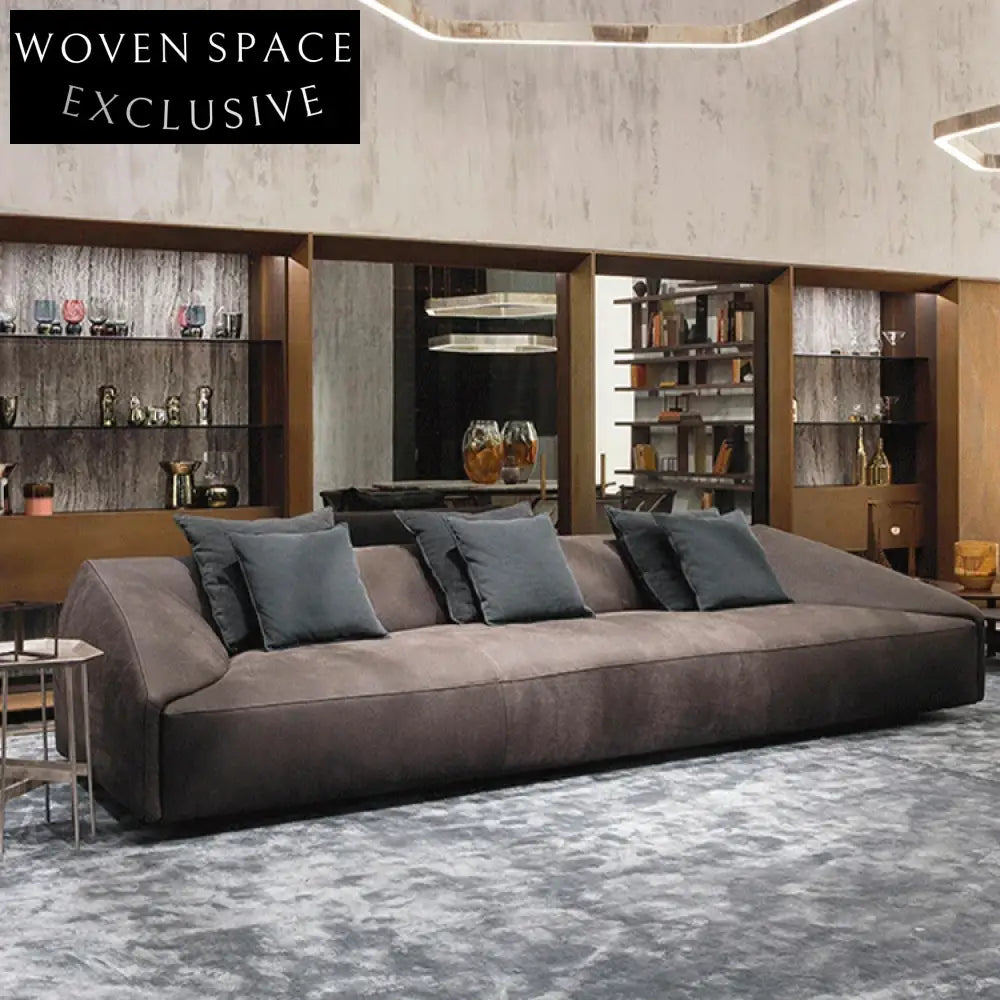 Italian Luxury Velvet Sectional Sofa Set: Modern I-Shape, Legless, Leisure Comfort