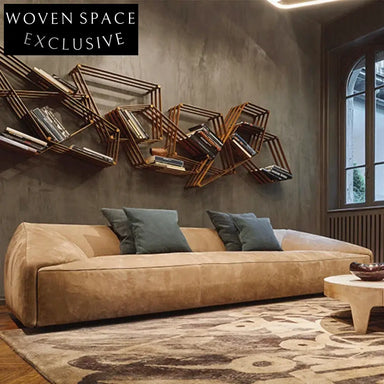 Italian Luxury Velvet Sectional Sofa Set: Modern I-Shape, Legless, Leisure Comfort