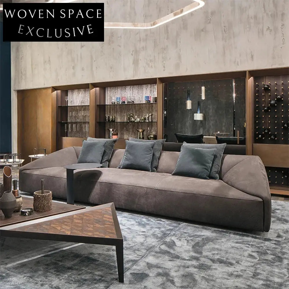 Italian Luxury Velvet Sectional Sofa Set: Modern I-Shape, Legless, Leisure Comfort