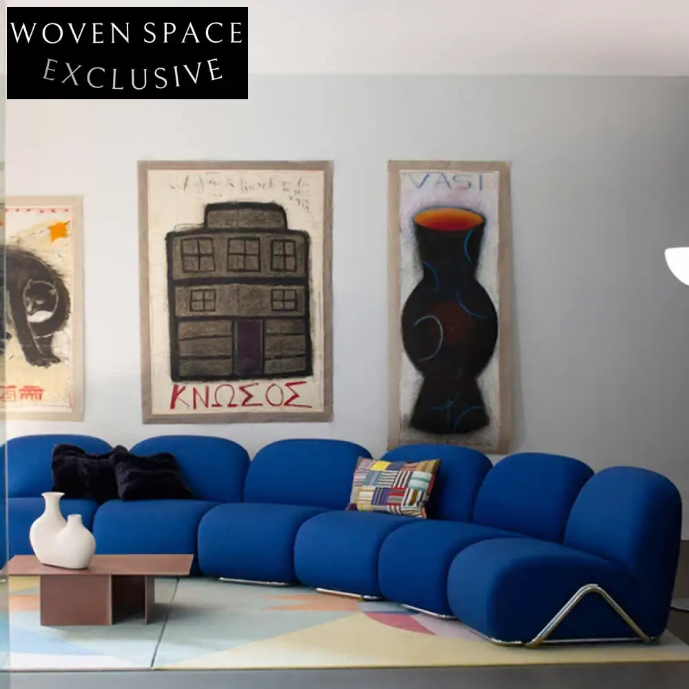 Italian Luxury Velvet Sectional Sofa with Modern Metal Legs - Modular Couch