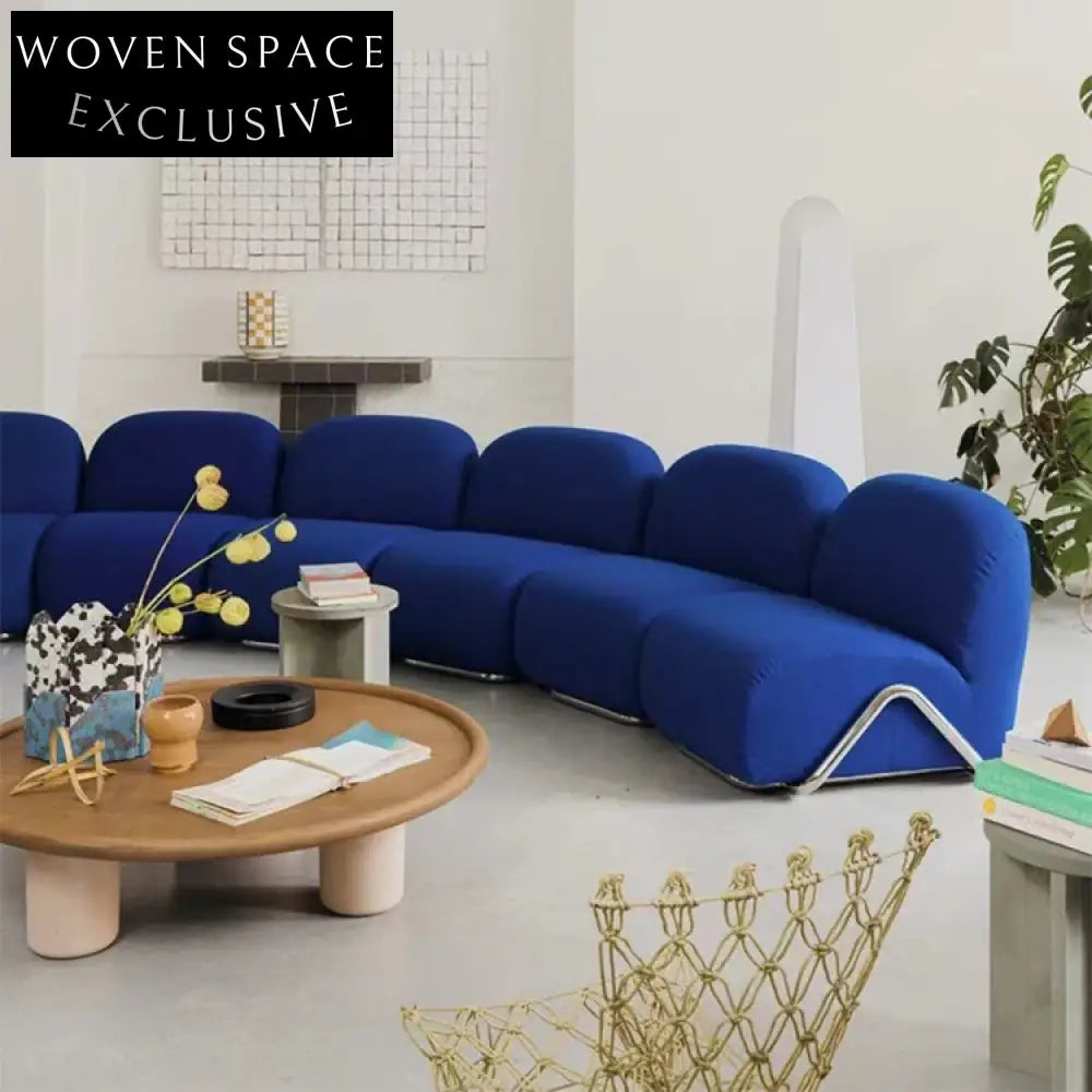 Italian Luxury Velvet Sectional Sofa with Modern Metal Legs - Modular Couch