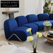 Italian Luxury Velvet Sectional Sofa with Modern Metal Legs - Modular Couch