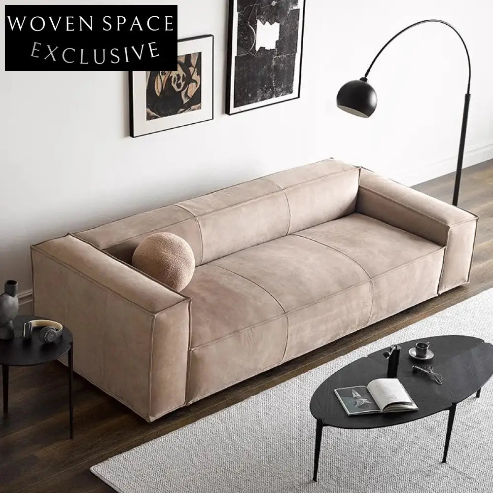 Italian Microfiber Leather Luxury Floor Sofa Set for Modern Homes