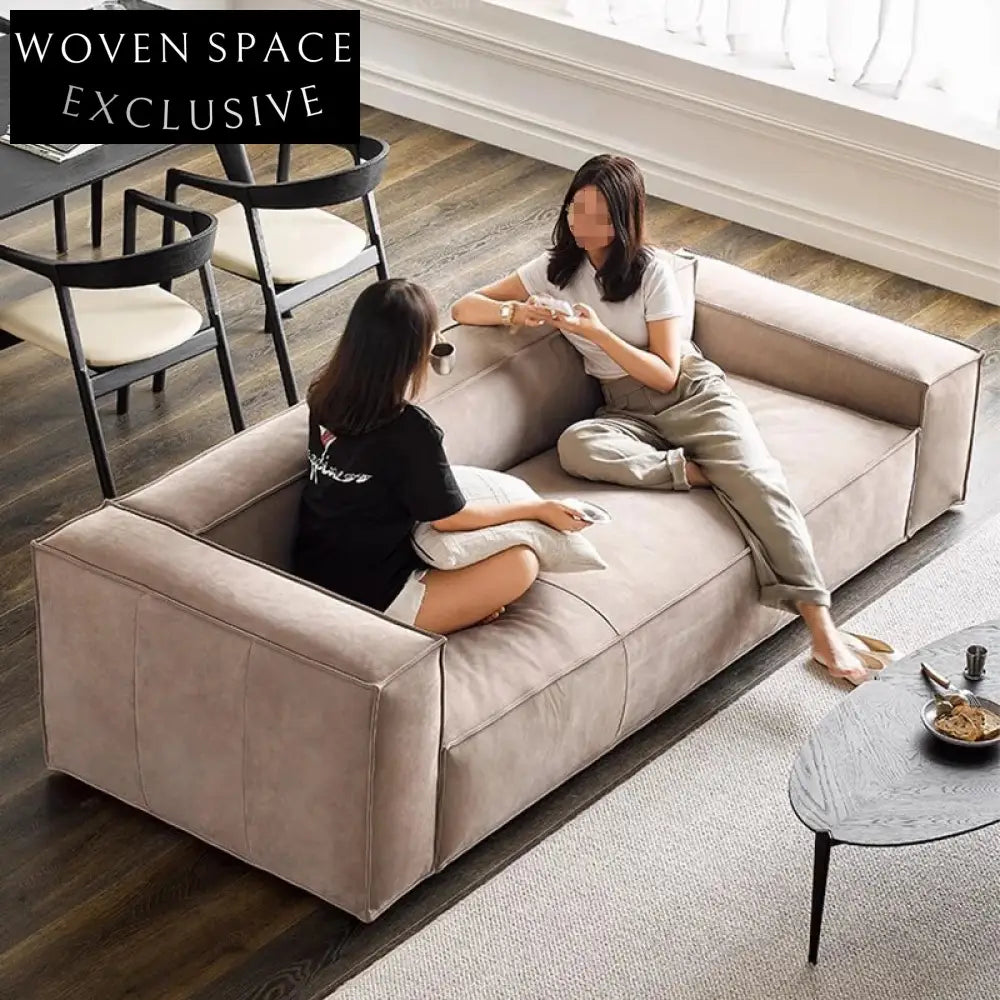 Italian Microfiber Leather Luxury Floor Sofa Set for Modern Homes