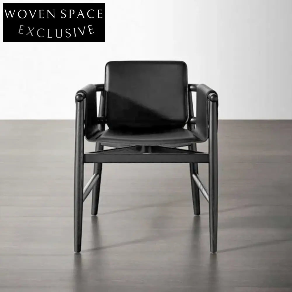 Italian Minimalist Light Luxury Saddle Leather Nordic Home Dining Leisure Chair