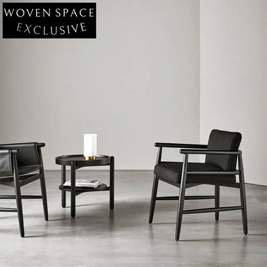 Italian Minimalist Light Luxury Saddle Leather Nordic Home Dining Leisure Chair