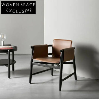 Italian Minimalist Light Luxury Saddle Leather Nordic Home Dining Leisure Chair