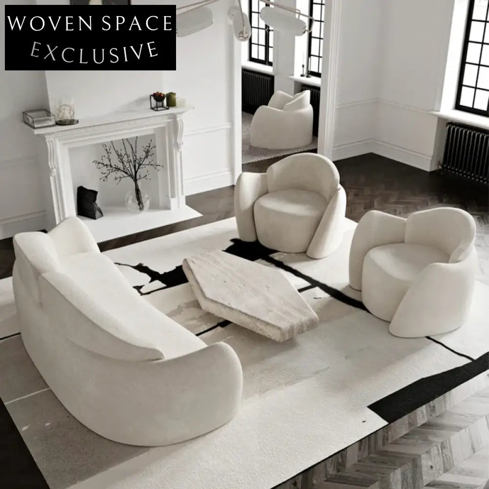 Italian Minimalist Modern Home Living Room 3-Seater Cotton Linen Corner Sofa