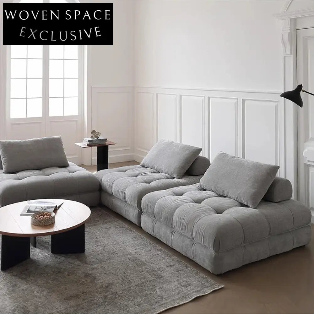Italian Minimalist Modular Fabric Corner Living Room Sofa Set