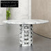 Italian Minimalist Natural Marble Round Kitchen Dining Table, Durable & Modern