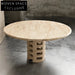 Italian Minimalist Natural Marble Round Kitchen Dining Table, Durable & Modern