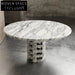 Italian Minimalist Natural Marble Round Kitchen Dining Table, Durable & Modern