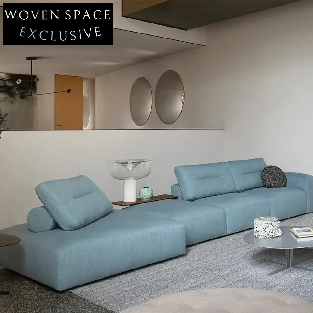 Italian Minimalist Penthouse Industrial Solid Wood Frame Fabric Leisure Sofa Couch