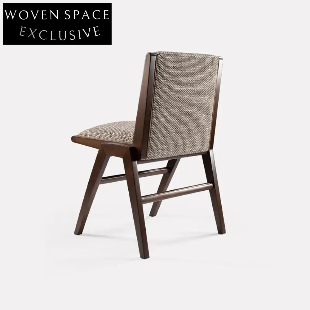 Italian Minimalist Solid Wood Fabric Cushioned Armrest Dining Chair for Home