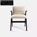 Italian Minimalist Solid Wood Fabric Cushioned Armrest Dining Chair for Home
