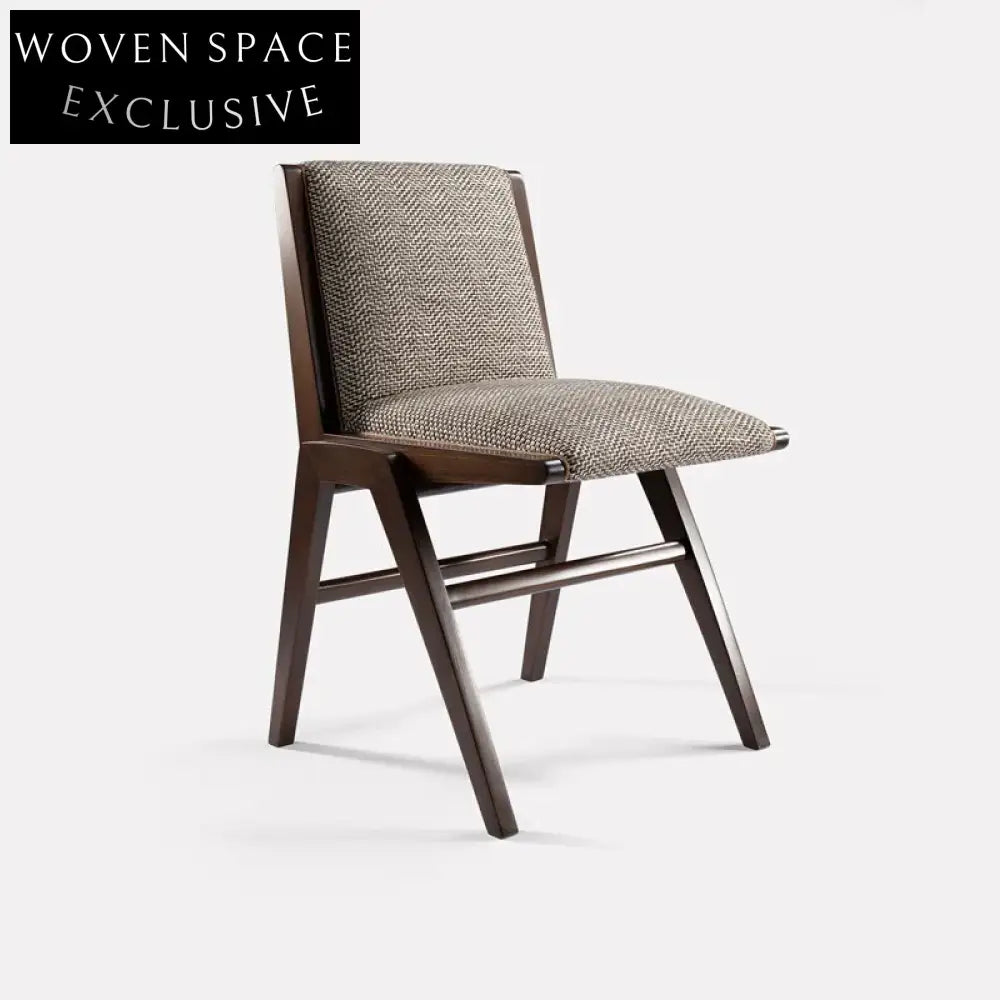 Italian Minimalist Solid Wood Fabric Cushioned Armrest Dining Chair for Home