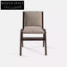 Italian Minimalist Solid Wood Fabric Cushioned Armrest Dining Chair for Home