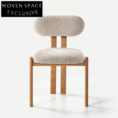 Italian Modern Dining Chair with Solid Ash Wood and Upholstered Leather