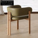 Italian Modern Dining Chair with Solid Ash Wood and Upholstered Leather