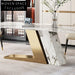 Italian Modern European Slate Marble Top Stainless Steel Dining Table