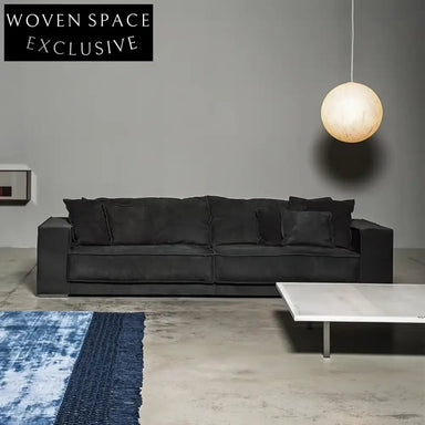 Italian Modern L-Shape Curved Feather Soft Leather Corner Sectional Sofa