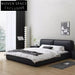 Italian Modern Leather Upholstered Soft King Size Bed Frame