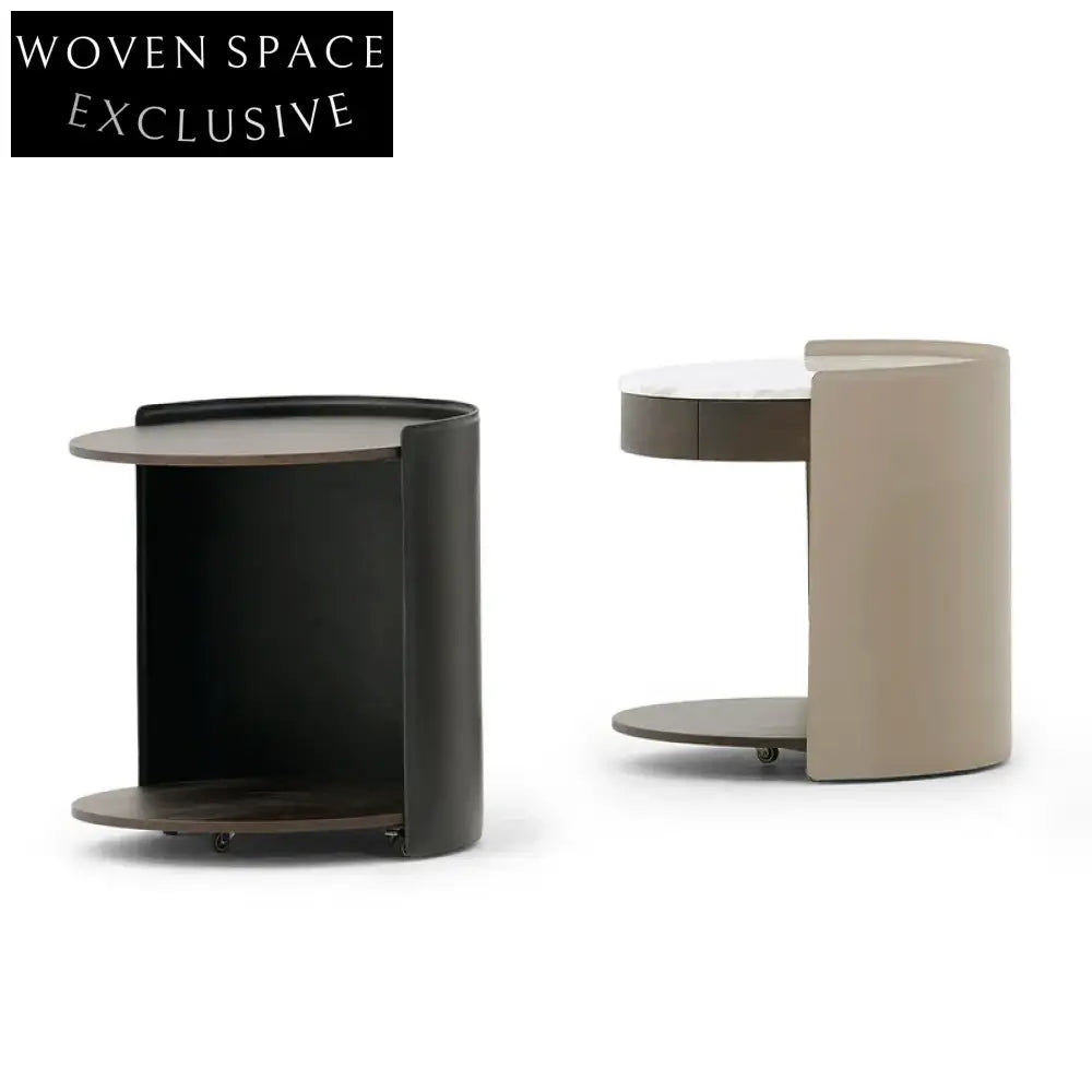 Italian Modern Metal Marble Top Round Side Table for Living Room Home