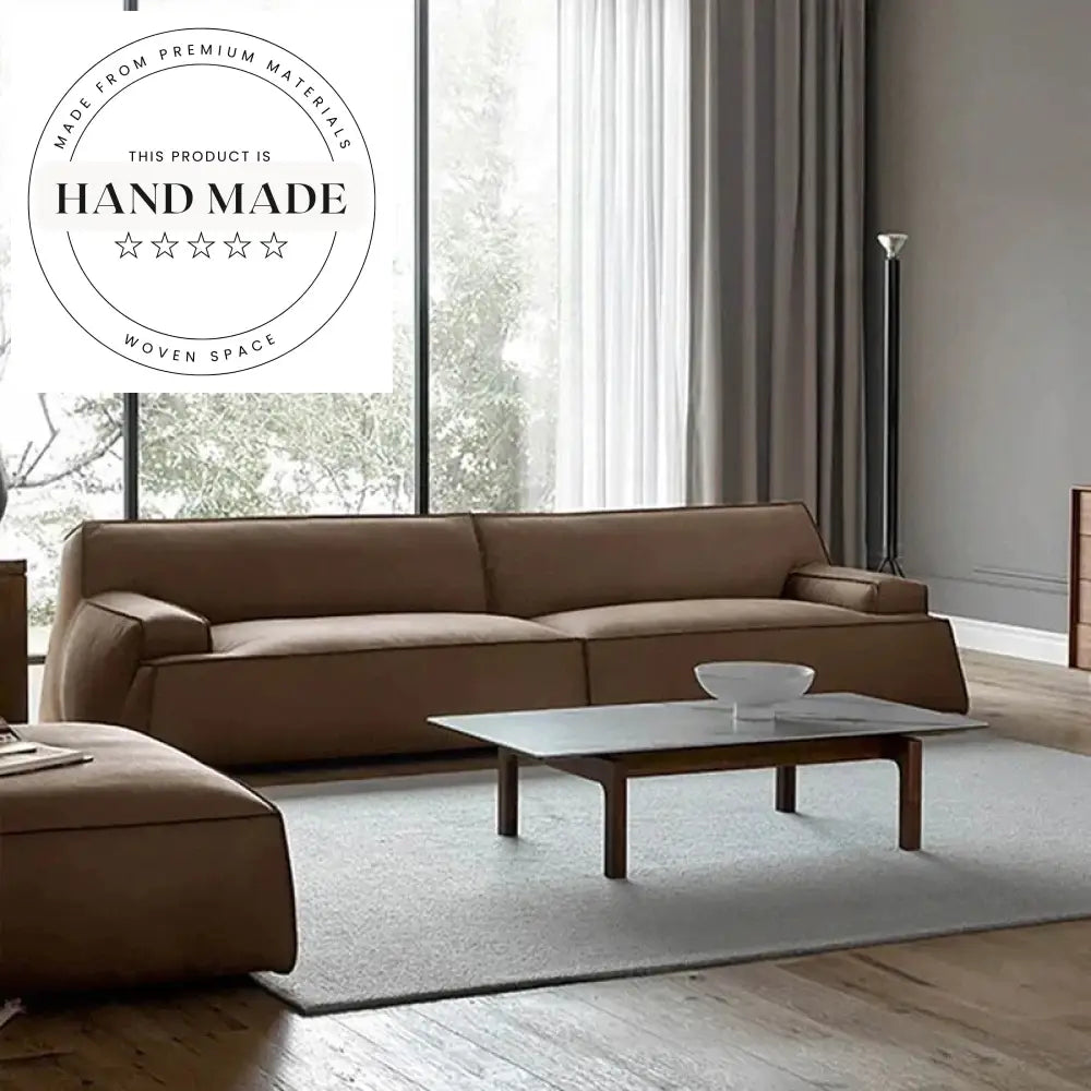 Italian Modern Minimalist Frosted Fabric 3-Seater Convertible Sofa