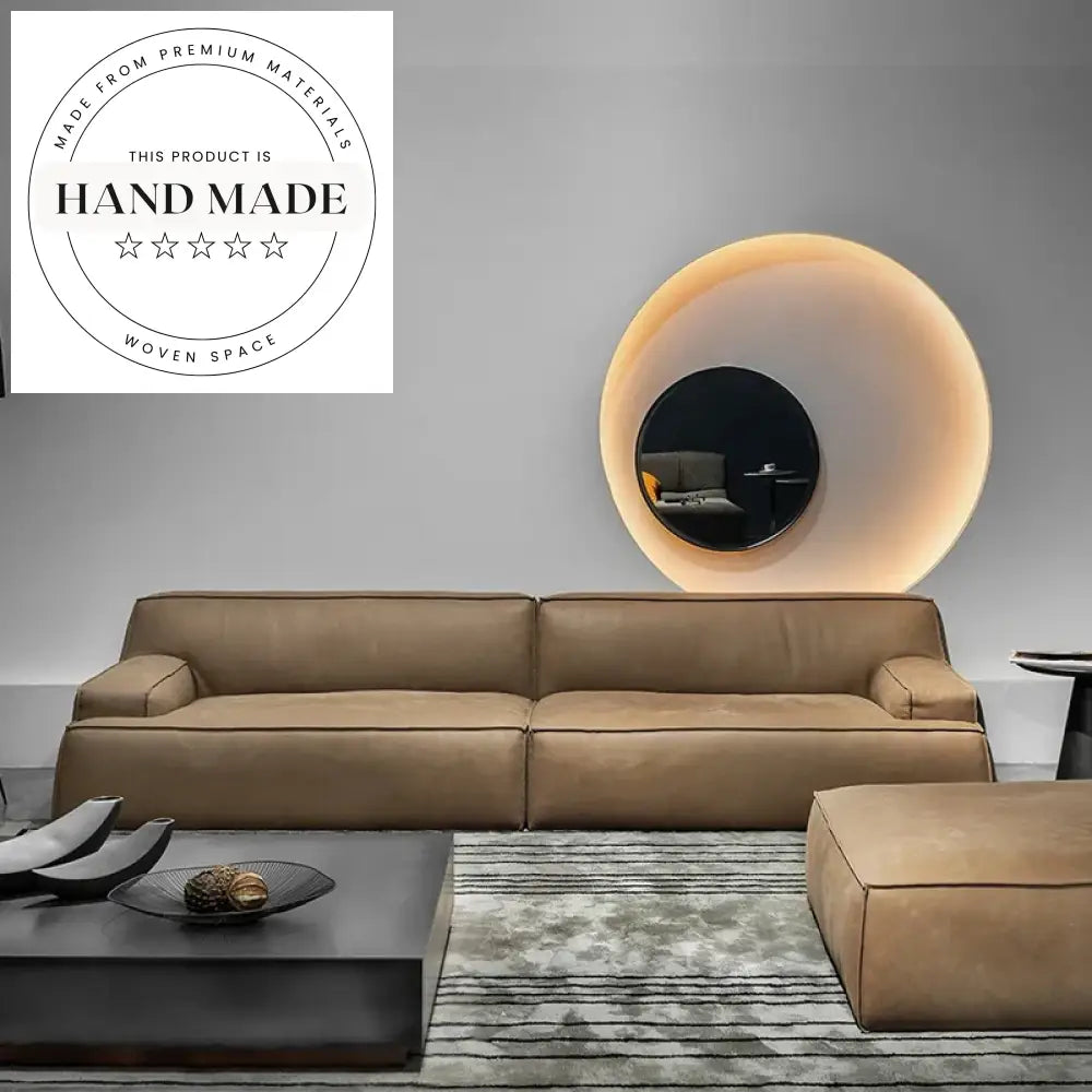 Italian Modern Minimalist Frosted Fabric 3-Seater Convertible Sofa