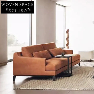 Italian Modern Modular Sectional Sofa, Fabric Leather Upholstery Living Room Couch