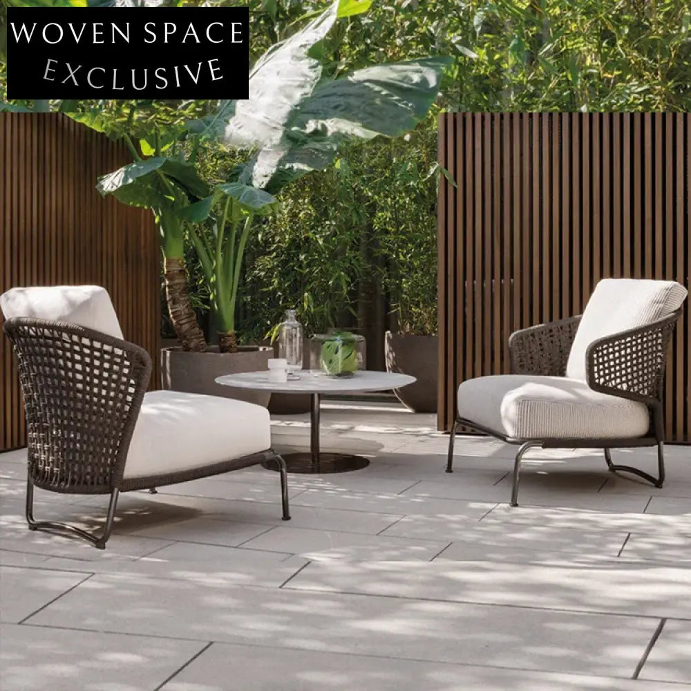 Italian Modern Outdoor Sofa Set with Waterproof Fabric & Aluminum Frame