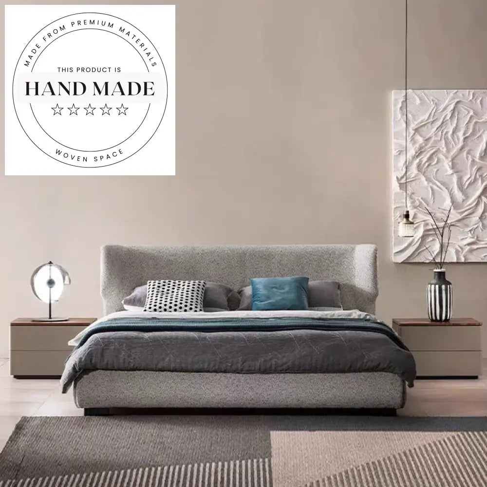 Italian Modern Saddle Leather Two Drawer Storage Nightstand