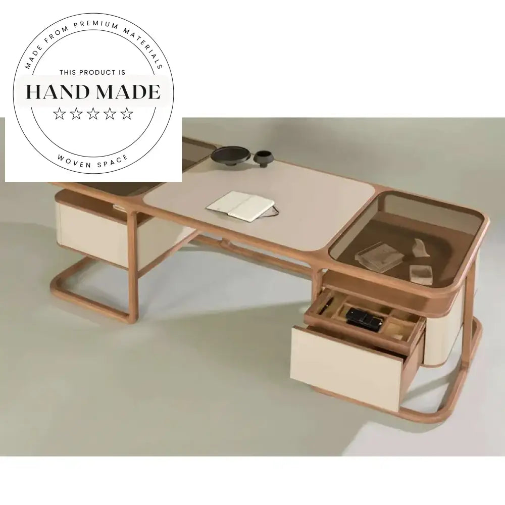 Italian Modern Solid Wood Walnut Luxury Boss Executive Desk