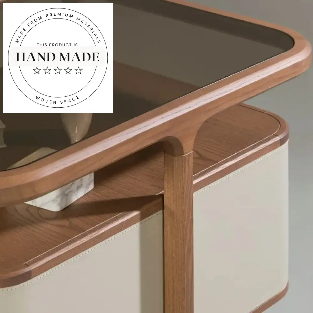 Italian Modern Solid Wood Walnut Luxury Boss Executive Desk