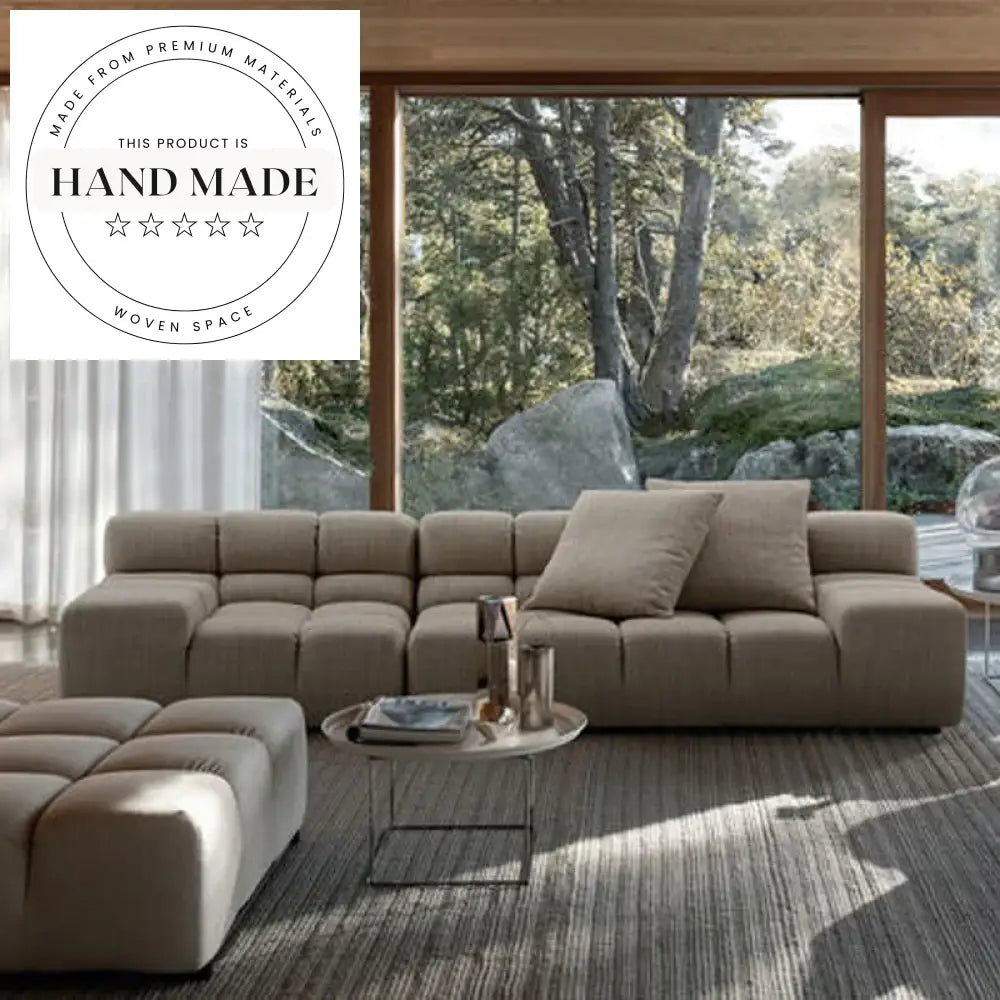 Italian Modern Tufted Modular Fabric L-Shaped Sectional corner sofa