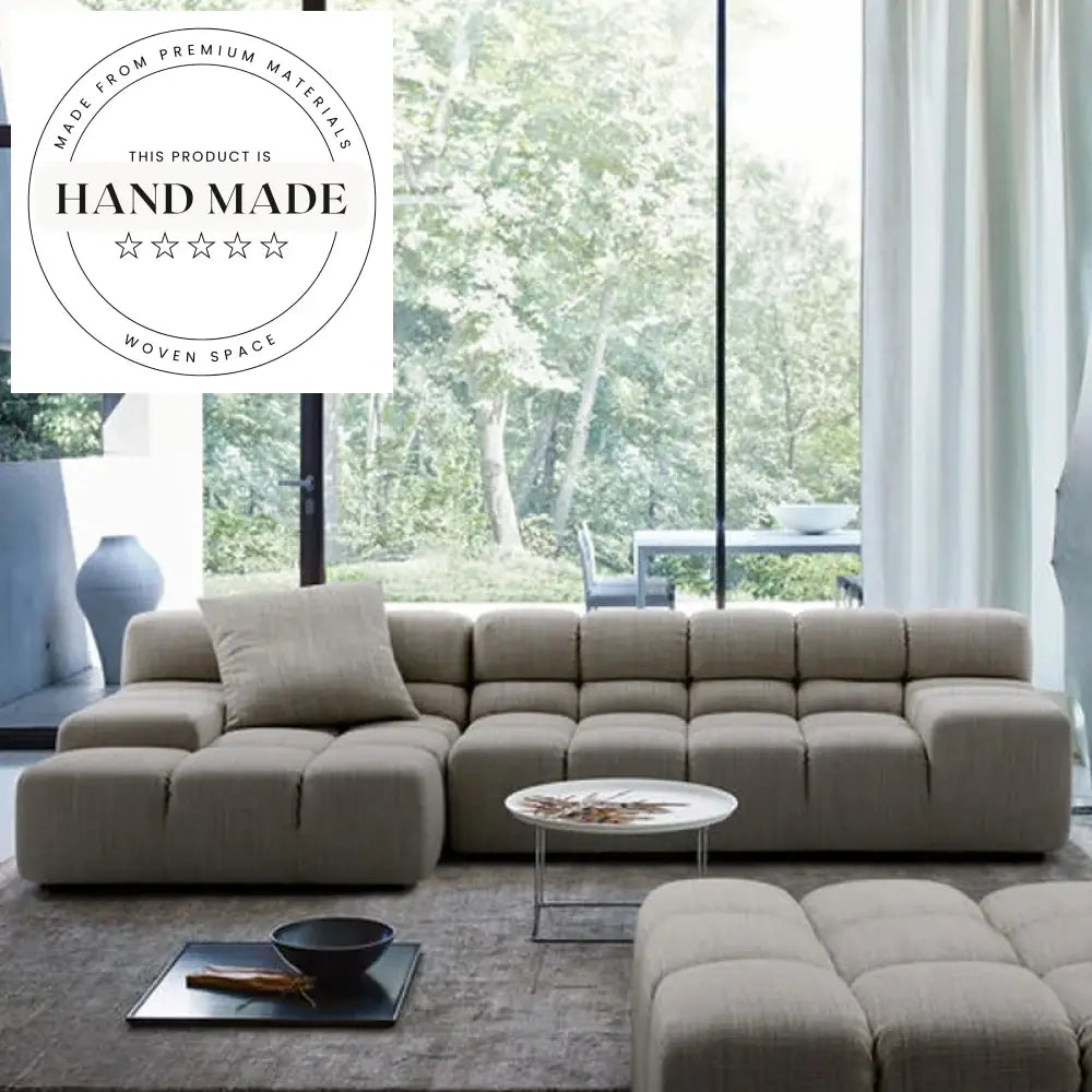 Italian Modern Tufted Modular Fabric L-Shaped Sectional corner sofa
