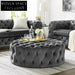Italian Modern Velvet Round Chesterfield Ottoman Bench Seating
