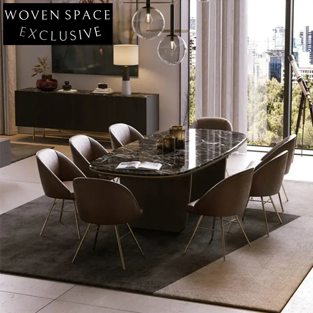 Italian Natural Marble Rectangle Modern Dining Table for Home