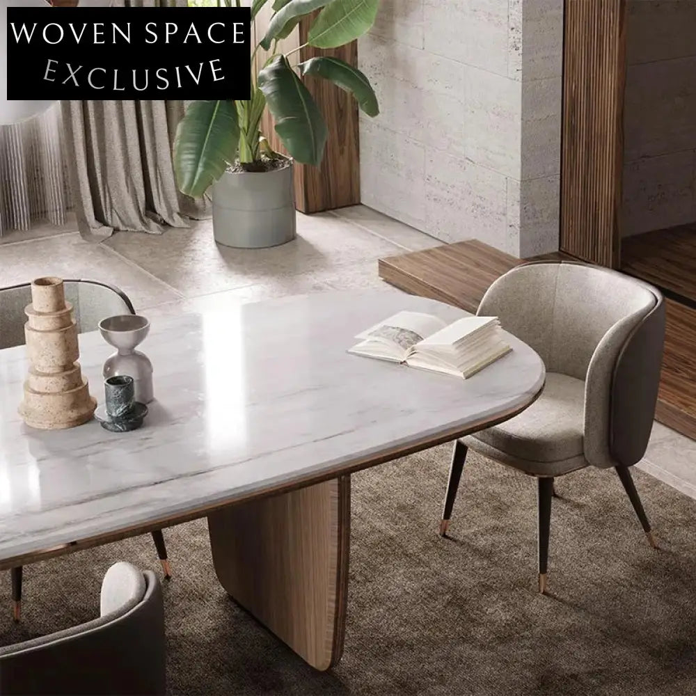 Italian Natural Marble Rectangle Modern Dining Table for Home