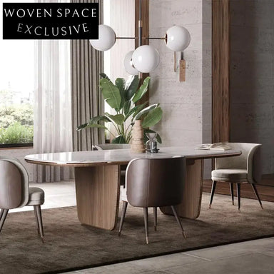 Italian Natural Marble Rectangle Modern Dining Table for Home