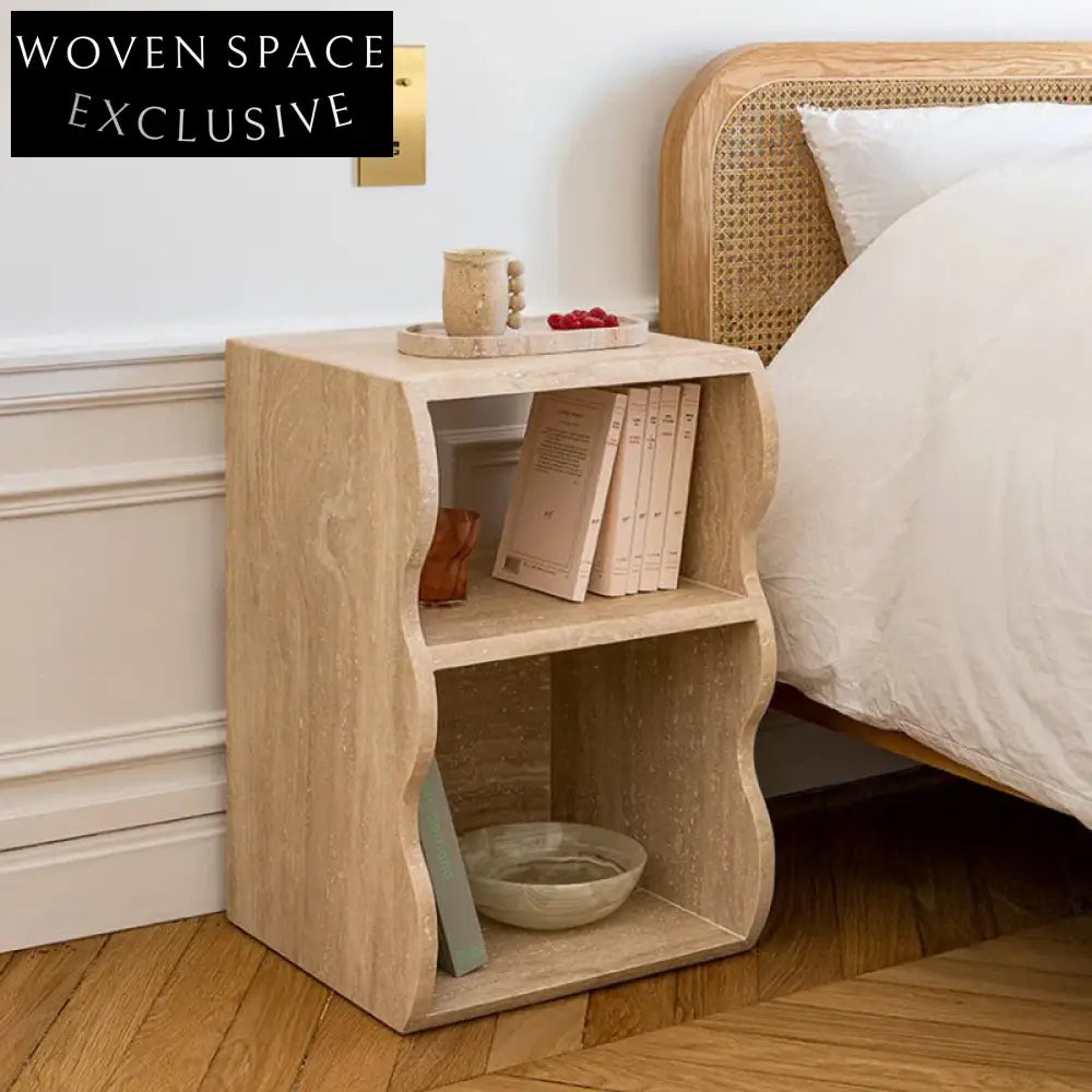 Italian Natural Stone Travertine Modern Living Room Coffee Side Table