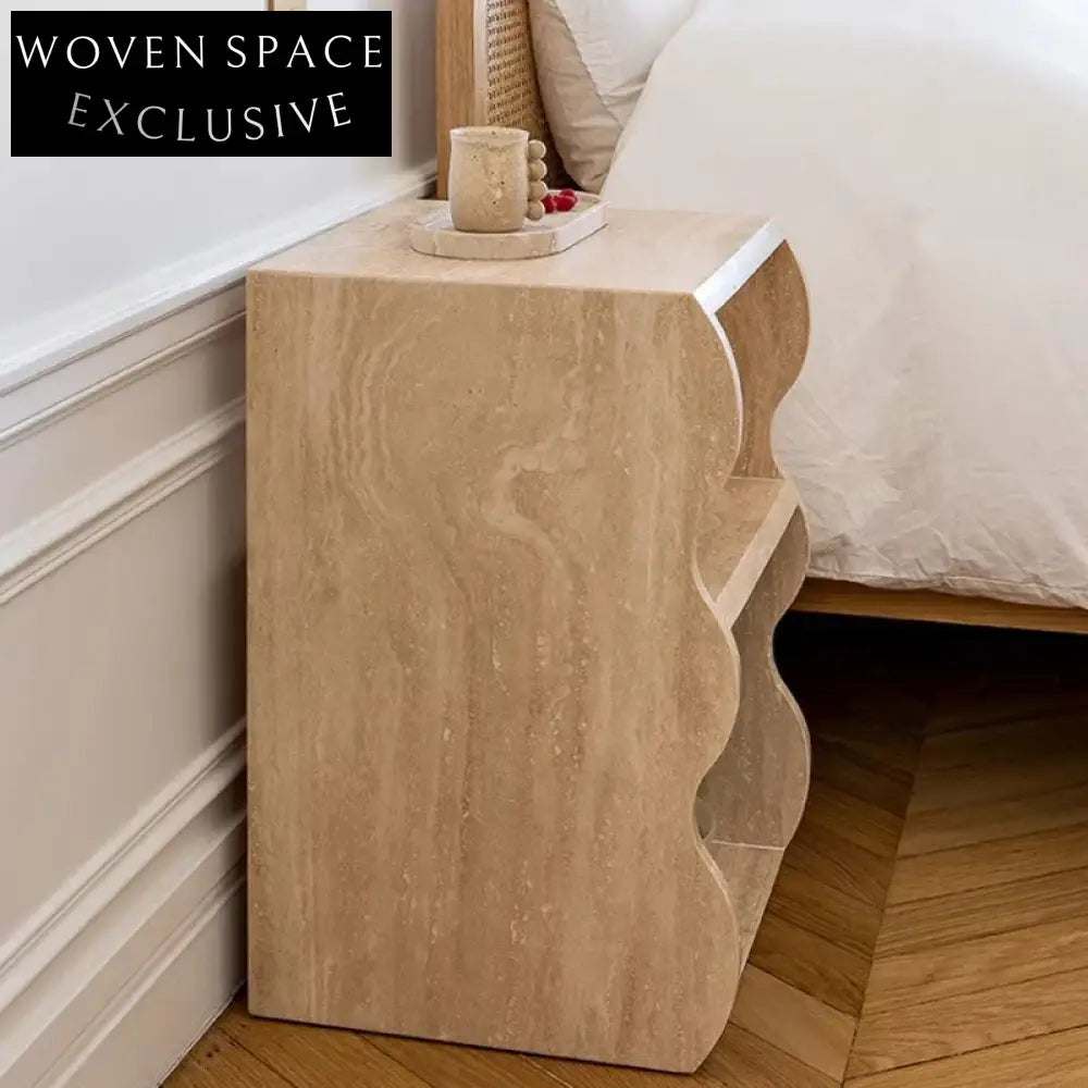 Italian Natural Stone Travertine Modern Living Room Coffee Side Table