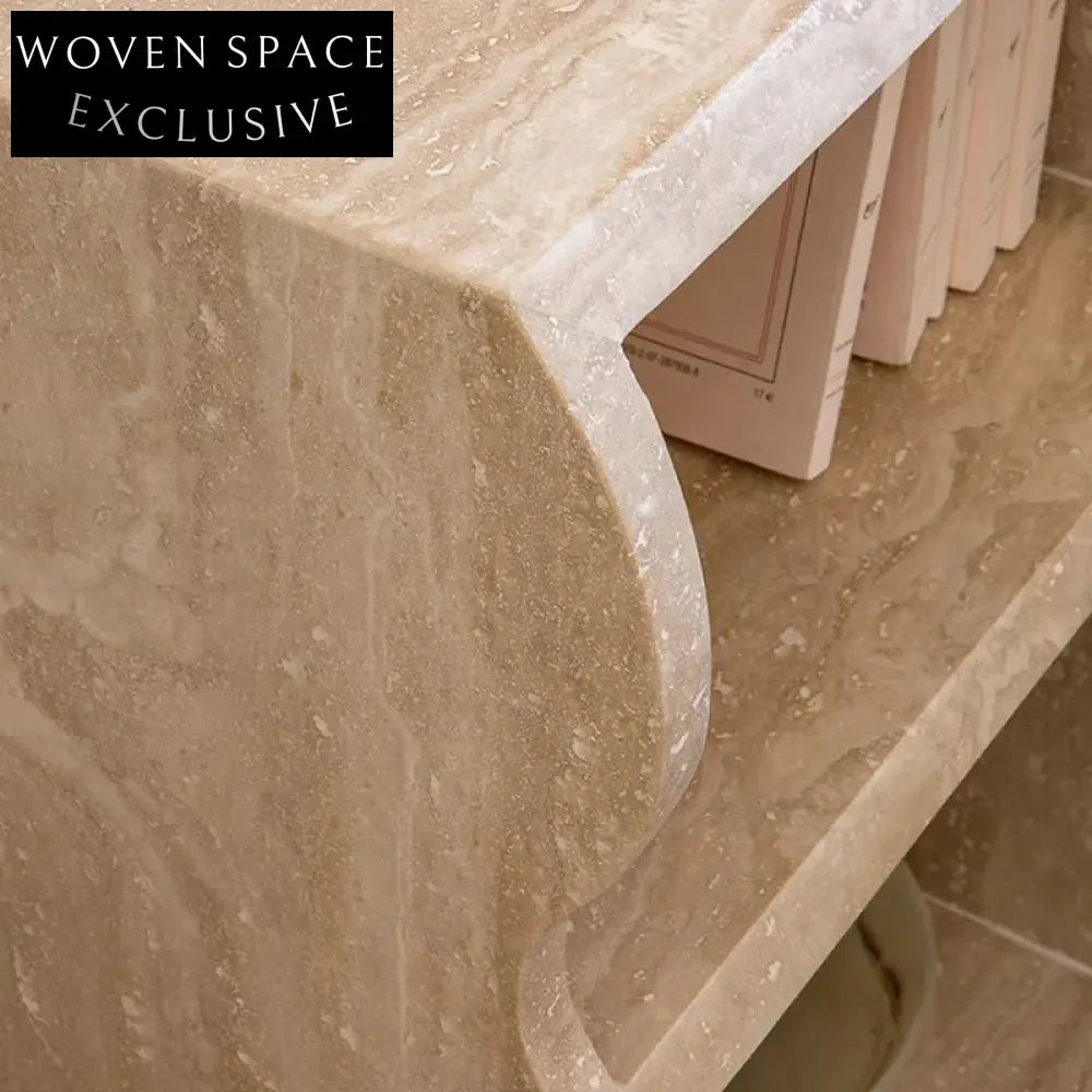 Italian Natural Stone Travertine Modern Living Room Coffee Side Table
