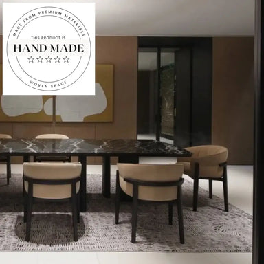 Italian Solid Wood Modern Upholstered Fabric Armchair Dining Chair